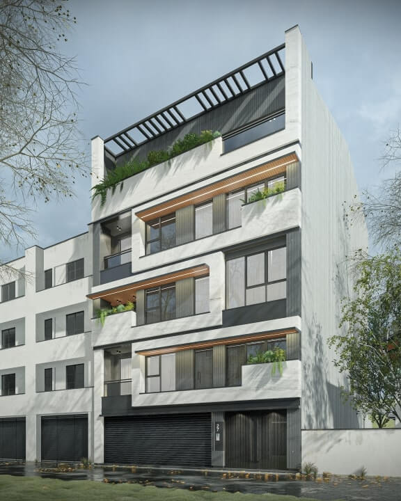 طراحی نمای آپارتمان دانش در لاهیجان - آقای حکیمی